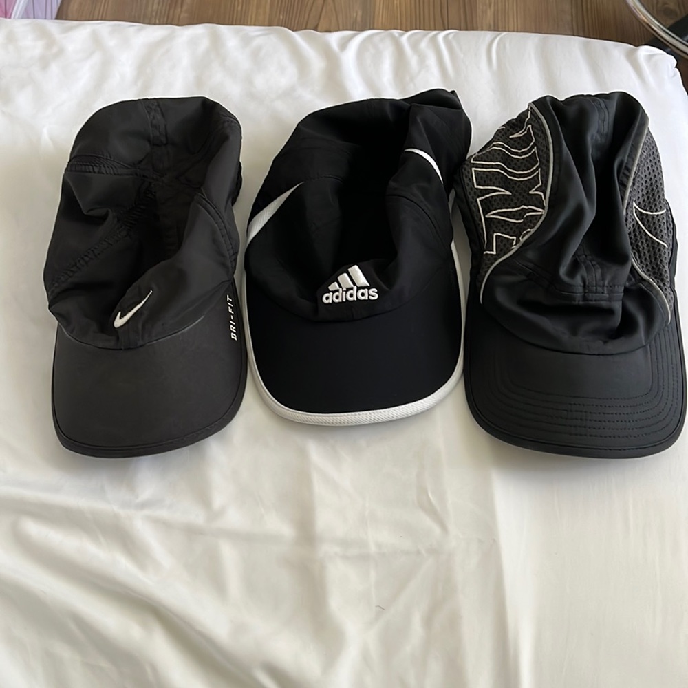 Nike and Adidas Running / Athletic Dri fit hats (all 3)